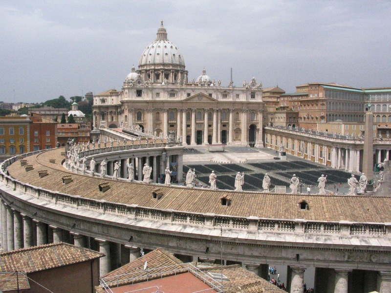 View of saint Peter basilica from a roof